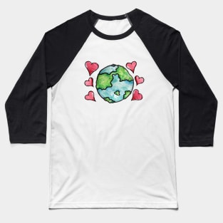 Earth Day Love hearts Baseball T-Shirt